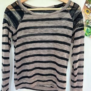 Chloe K Black and Tan‎ Knit Top
